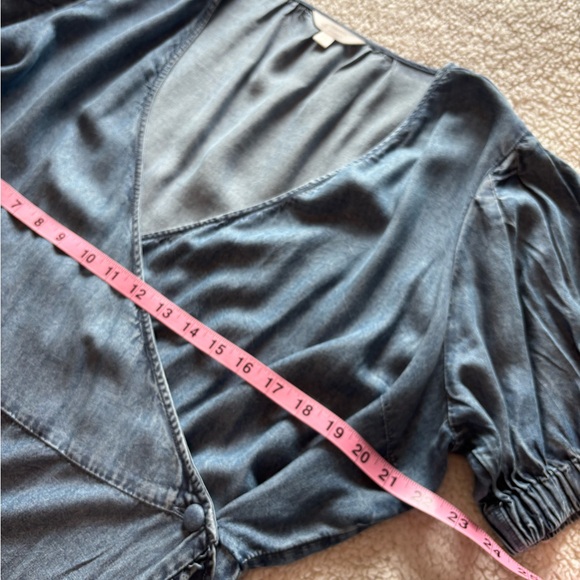 Lauren Conrad Wrap lightweight chambray ruffle dress. Size XXL - Picture 3 of 9